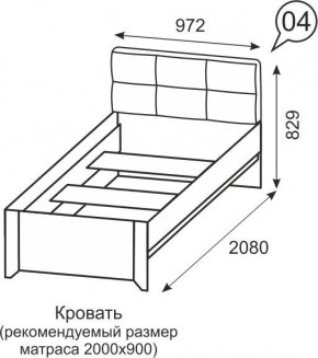 Кровать одинарная 900 Твист 04 в Верхней Пышме - verhnyaya-pyshma.mebel24.online | фото 2