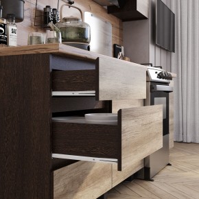 Кухня Энигма 1.6 м (венге/дуб каньон) в Верхней Пышме - verhnyaya-pyshma.mebel24.online | фото 2