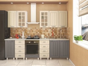 Кухня модульная Луксор серый-кремовый в Верхней Пышме - verhnyaya-pyshma.mebel24.online | фото 3