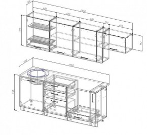 Кухонный гарнитур Антрацит 2550 (Стол. 38мм) в Верхней Пышме - verhnyaya-pyshma.mebel24.online | фото 3