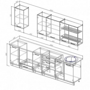 Кухонный гарнитур Антрацит 2800 (Стол. 38мм) в Верхней Пышме - verhnyaya-pyshma.mebel24.online | фото 3