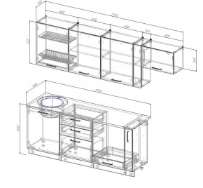 Кухонный гарнитур Жемчуг 2550 (Стол. 38мм) в Верхней Пышме - verhnyaya-pyshma.mebel24.online | фото 2