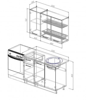 Кухонный гарнитур Капри 1200 (Стол. 38мм) в Верхней Пышме - verhnyaya-pyshma.mebel24.online | фото 2