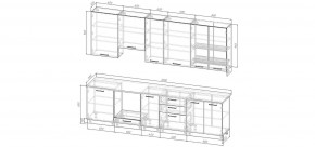 Кухонный гарнитур Смоки 3000 h950 (Стол. 38 мм) в Верхней Пышме - verhnyaya-pyshma.mebel24.online | фото 2