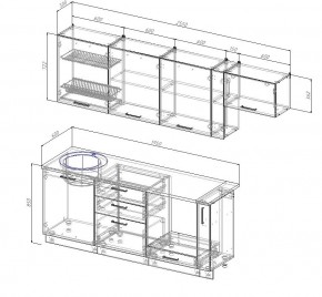 Кухонный гарнитур Вегас 2550 (Стол. 38мм) в Верхней Пышме - verhnyaya-pyshma.mebel24.online | фото 2