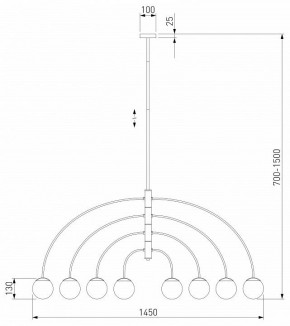 Люстра на штанге Eurosvet Cenacolo 30179/8 черный в Верхней Пышме - verhnyaya-pyshma.mebel24.online | фото 2