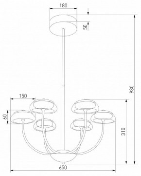 Люстра на штанге Eurosvet Fungo 50388 LED черный в Верхней Пышме - verhnyaya-pyshma.mebel24.online | фото 4