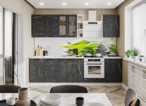 Модульная кухня Марбл мрамор дарк в Верхней Пышме - verhnyaya-pyshma.mebel24.online | фото 1