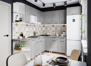 Модульная кухня Марбл мрамор лайт в Верхней Пышме - verhnyaya-pyshma.mebel24.online | фото 1