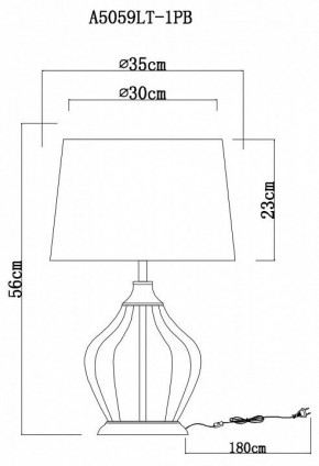 Настольная лампа декоративная Arte Lamp Baymont A5059LT-1PB в Верхней Пышме - verhnyaya-pyshma.mebel24.online | фото 3