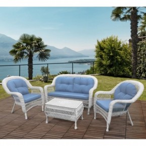 Плетеный комплект для отдыха из искусственного ротанга  LV-520 White/Blue в Верхней Пышме - verhnyaya-pyshma.mebel24.online | фото 1