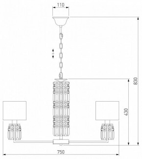 Подвесная люстра Eurosvet Zaffiro 10099/8 хром/прозрачный хрусталь Strotskis (новый абажур) в Верхней Пышме - verhnyaya-pyshma.mebel24.online | фото 5