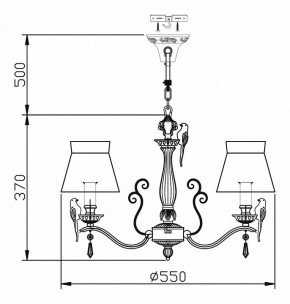 Подвесная люстра Maytoni Bird ARM013-03-W в Верхней Пышме - verhnyaya-pyshma.mebel24.online | фото 6