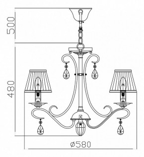 Подвесная люстра Maytoni Brionia ARM172-05-G в Верхней Пышме - verhnyaya-pyshma.mebel24.online | фото 5