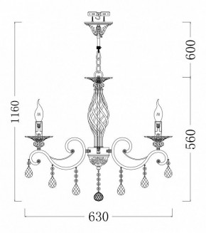 Подвесная люстра Maytoni Grace ARM247-06-G в Верхней Пышме - verhnyaya-pyshma.mebel24.online | фото 3