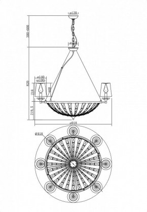 Подвесная люстра Maytoni Pantheon H021PL-08CH в Верхней Пышме - verhnyaya-pyshma.mebel24.online | фото 4