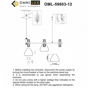 Подвесная люстра Omnilux Trevasco OML-59603-12 в Верхней Пышме - verhnyaya-pyshma.mebel24.online | фото 8