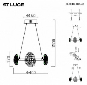 Подвесная люстра ST-Luce Enigma SL6018.203.48 в Верхней Пышме - verhnyaya-pyshma.mebel24.online | фото 4