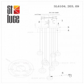 Подвесная люстра ST-Luce Montecelio SL6104.203.09 в Верхней Пышме - verhnyaya-pyshma.mebel24.online | фото 3