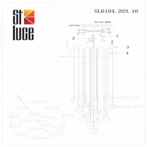 Подвесная люстра ST-Luce Montecelio SL6104.203.16 в Верхней Пышме - verhnyaya-pyshma.mebel24.online | фото 3