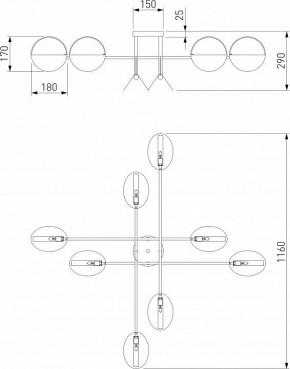 Потолочная люстра Eurosvet Grazia 70148/8 черный/золото в Верхней Пышме - verhnyaya-pyshma.mebel24.online | фото 3