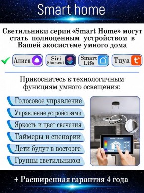 Потолочная люстра Natali Kovaltseva Smart home LED LAMPS 81216 в Верхней Пышме - verhnyaya-pyshma.mebel24.online | фото 6