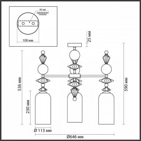 Потолочная люстра Odeon Light Bizet 4855/3C в Верхней Пышме - verhnyaya-pyshma.mebel24.online | фото 3