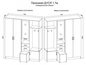 Прихожая Дуся 1.7 УНИ (Дуб Бунратти/Белый Бриллиант) в Верхней Пышме - verhnyaya-pyshma.mebel24.online | фото 2