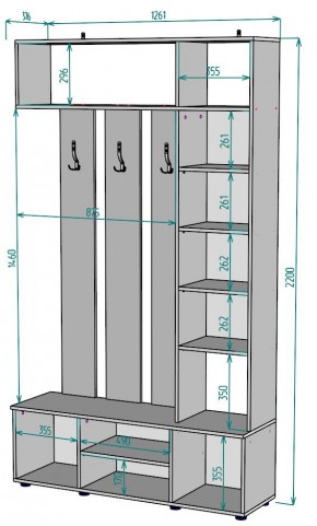 Прихожая с зеркалом V19_M в Верхней Пышме - verhnyaya-pyshma.mebel24.online | фото 2