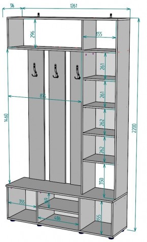 Прихожая с зеркалом V20_M в Верхней Пышме - verhnyaya-pyshma.mebel24.online | фото 2