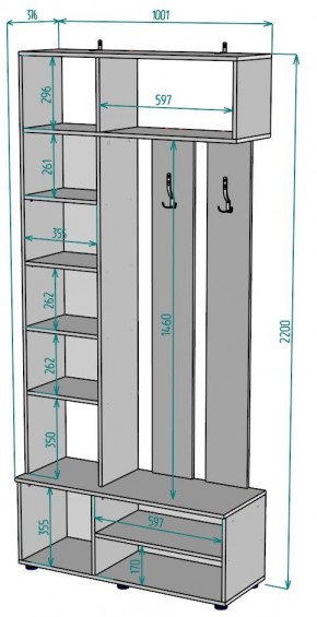 Прихожая с зеркалом V25_M в Верхней Пышме - verhnyaya-pyshma.mebel24.online | фото 2