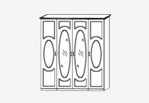Прованс-2 Шкаф 4-х дверный с 2 зеркалами (Бежевый/Текстура белая платиной золото) в Верхней Пышме - verhnyaya-pyshma.mebel24.online | фото 2
