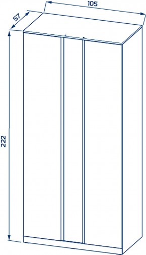 S01194 Варма Стор 105 шкаф распашной с зеркалом 222х105х57, белый в Верхней Пышме - verhnyaya-pyshma.mebel24.online | фото 2
