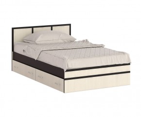 Сакура Кровать с ящиками 1200, цвет венге/дуб лоредо, ШхГхВ 123,5х203,5х80 см., сп.м. 1200х2000 мм., без матраса, основание есть, универсальная сборка в Верхней Пышме - verhnyaya-pyshma.mebel24.online | фото 4