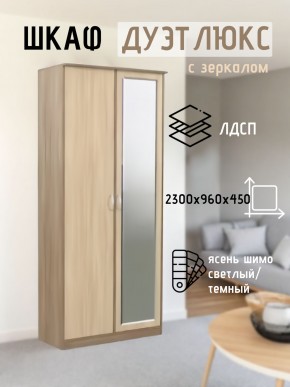 Шкаф 2-х створчатый Дуэт Люкс с зеркалом в Верхней Пышме - verhnyaya-pyshma.mebel24.online | фото 4