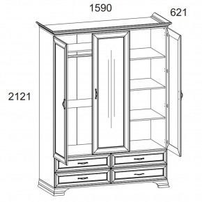 Шкаф 3D4S Z, TIFFANY, цвет вудлайн кремовый в Верхней Пышме - verhnyaya-pyshma.mebel24.online | фото 1