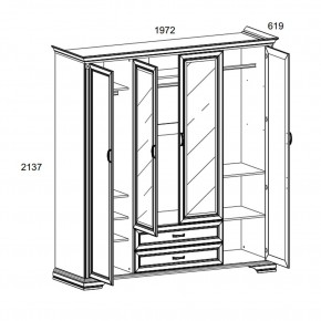 Шкаф 4D2S Z , MONAKO, цвет Сосна винтаж в Верхней Пышме - verhnyaya-pyshma.mebel24.online | фото 1