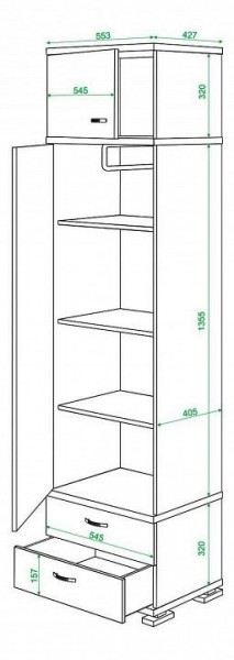 Шкаф для белья Домино КС-10 в Верхней Пышме - verhnyaya-pyshma.mebel24.online | фото 2