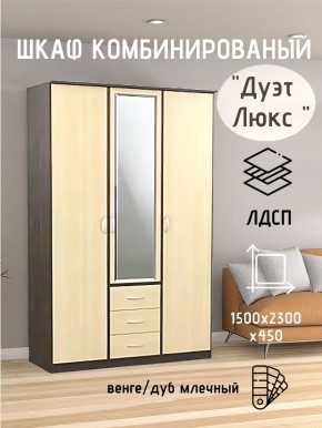Шкаф комбинированный Дуэт Люкс с зеркалом в Верхней Пышме - verhnyaya-pyshma.mebel24.online | фото 3