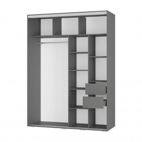 Шкаф-купе Крафт-6 1.6 м ШКК-06 (графит) в Верхней Пышме - verhnyaya-pyshma.mebel24.online | фото 2