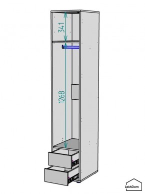 Шкаф Linnea MHR-1-3 2050х400х510 (ДВ-М 11.1.25) в Верхней Пышме - verhnyaya-pyshma.mebel24.online | фото 3