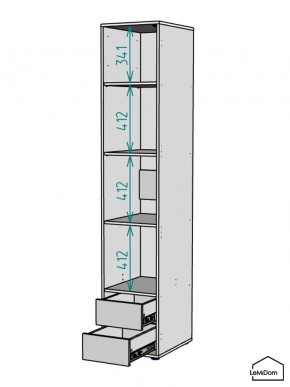 Шкаф Linnea MHR-1PO-4 2050х400х510 (Белый-М 11.1.2) в Верхней Пышме - verhnyaya-pyshma.mebel24.online | фото 3