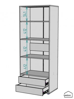 Шкаф Linnea MHR-2-4 2050х800х510 (Графит-М 11.1.25) в Верхней Пышме - verhnyaya-pyshma.mebel24.online | фото 3