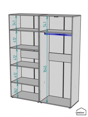 Шкаф Linnea MHR-4PO-1 2050х1600х510 (Белый-М 11.1.1) в Верхней Пышме - verhnyaya-pyshma.mebel24.online | фото 3