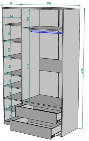 Шкаф Мальта H216 в Верхней Пышме - verhnyaya-pyshma.mebel24.online | фото 2