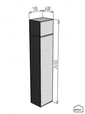 Шкаф с антресолью Linnea MHR-1A-3 2450х400х510 (Графит-М 11.1.25) в Верхней Пышме - verhnyaya-pyshma.mebel24.online | фото 2