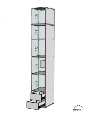Шкаф с антресолью Linnea MHR-1A-4 2450х400х510 (Белый-М 11.1.2) в Верхней Пышме - verhnyaya-pyshma.mebel24.online | фото 3