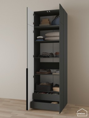 Шкаф с антресолью Linnea MHR-2A-3 2450х800х510 (Графит-М 11.1.25) в Верхней Пышме - verhnyaya-pyshma.mebel24.online | фото 6