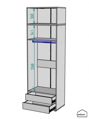 Шкаф с антресолью Linnea MHR-2POA-3 2450х800х510 (Белый-М 11.1.2) в Верхней Пышме - verhnyaya-pyshma.mebel24.online | фото 3