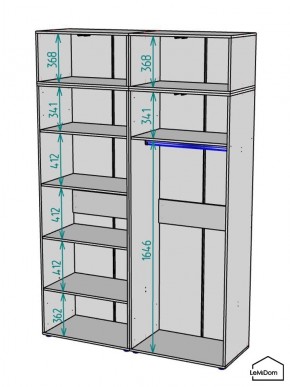 Шкаф с антресолью Linnea MHR-4A-1 2450х1600х510 (ДВ-М 11.1.25) в Верхней Пышме - verhnyaya-pyshma.mebel24.online | фото 3